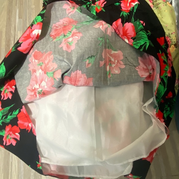 Voodoo Vixen Floral Black & Red Floral Swing Dress - Picture 5 of 10